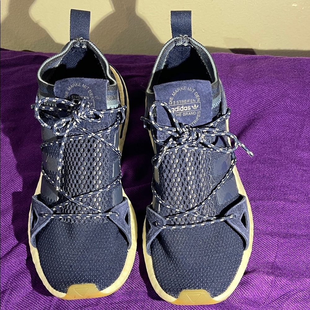 Adidas Dark Blue Sneakers with Beige Soles